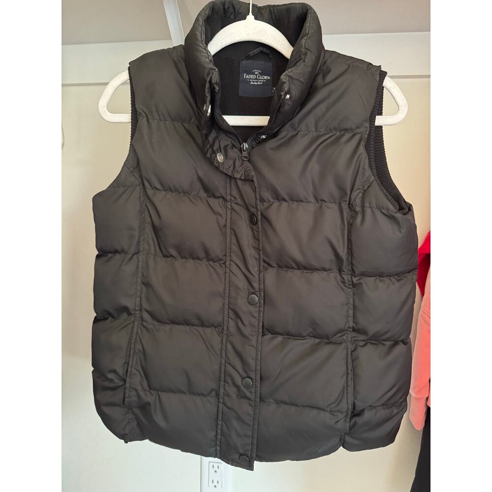 Faded‎ Glory Women's Puffer Vest Black Size Small Full Zip
